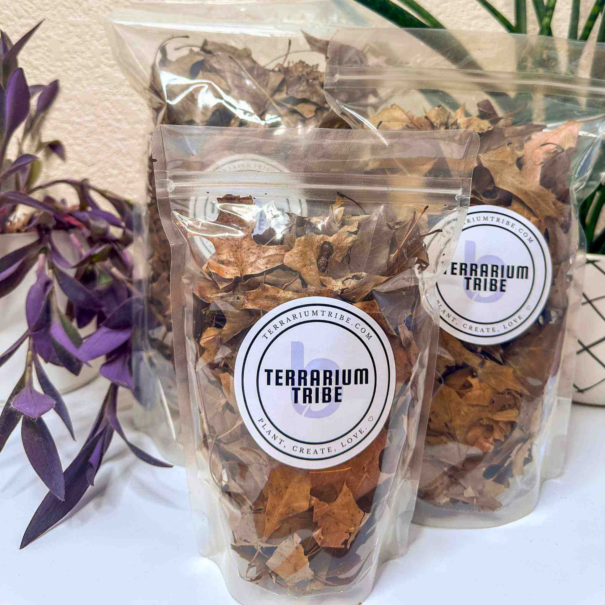 bags of oak leaf litter